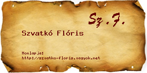 Szvatkó Flóris névjegykártya